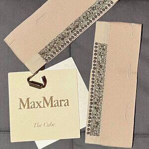 $375 Max Mara Women's Beige Detachable Beaded Cuffs